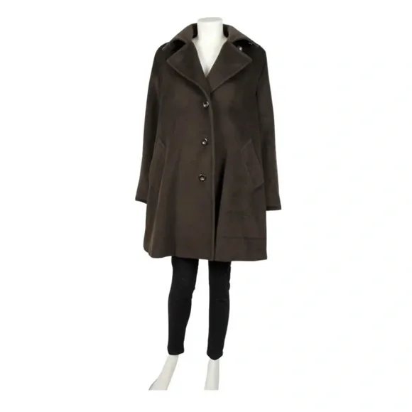 MAX MARA BROWN WOOL THREE BUTTON COAT - Picture 1 of 9